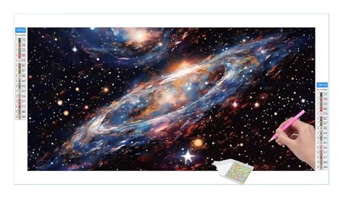 Guuogxan Diamond Painting Set for Adults, Large XXL 5D DIY Diamond Painting Pictures Art Crystal Set, Universe Milchstraße Diamond Painting Accessories, Mosaic Making, Home Wall Decor, 140x70cm R-577 von Guuogxan