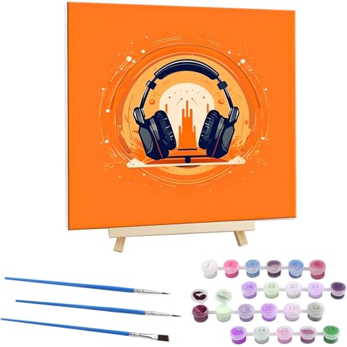 Guuogxan Malen Nach Zahlen Kinder Erwachsene Anfänger, Handgemalt Ölgemälde Kit für Mädchen Jungen ab 5 6 7 8 9 Jahre, DIY Paint by Numbers Headset als einen Kindergeburtstag Geschenk 55x55cm V-176 von Guuogxan