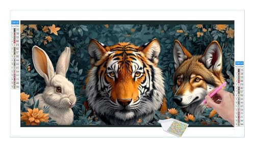 Guuogxan Tier Diamond Painting Erwachsene Groß XXL 40x20cm, DIY 5D Diamant Painting Bilder, Diamant Kunst Malerei Stickerei Kreuzstich Set, Diamond Painting fur Wohnzimmer Schlatimmer Wanddeko Y-103 von Guuogxan