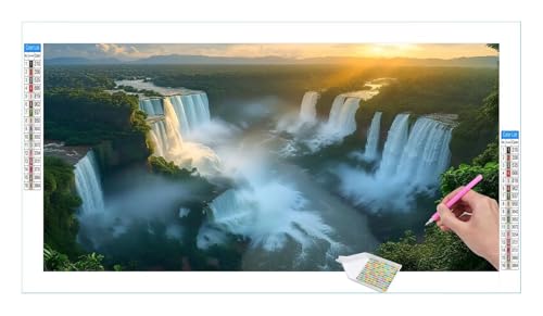 Igulos Falls Diamond Painting Erwachsene Groß XXL 40x20cm, DIY 5D Diamant Painting Bilder, Diamant Kunst Malerei Stickerei Kreuzstich Set, Diamond Painting fur Wohnzimmer Schlatimmer Wanddeko Y-563 von Guuogxan