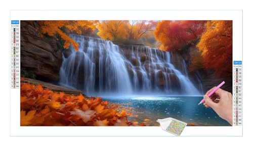 Landschaft Wasserfall Diamond Painting Erwachsene Groß XXL 40x20xm, DIY 5D Diamant Painting Bilder, Diamant Kunst Malerei Stickerei Kreuzstich Set, Diamond Painting fur Wohnzimmer Wanddeko Y-141 von Guuogxan