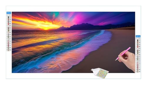 Seelandschaft Diamond Painting Erwachsene Groß XXL 40x20cm, DIY 5D Diamant Painting Bilder, Diamant Kunst Malerei Stickerei Kreuzstich Set, Diamond Painting fur Wohnzimmer Schlatimmer Wanddeko Y-169 von Guuogxan