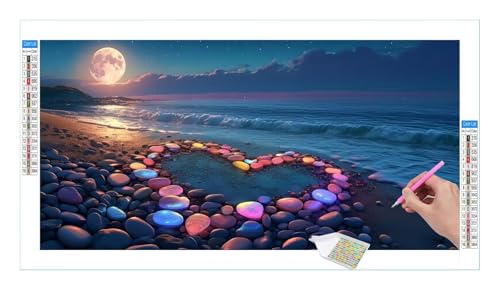 Strand Diamond Painting Erwachsene Groß XXL 160x80cm, DIY 5D Diamant Painting Bilder, Diamant Kunst Malerei Stickerei Kreuzstich Set, Diamond Painting fur Wohnzimmer Schlatimmer Wanddeko Y-174 von Guuogxan