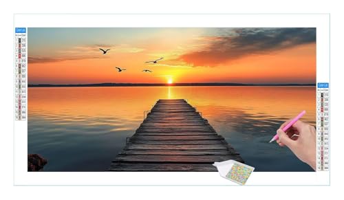 Sunset Bridge Diamond Painting Erwachsene Groß XXL 40x20cm, DIY 5D Diamant Painting Bilder, Diamant Kunst Malerei Stickerei Kreuzstich Set, Diamond Painting fur Wohnzimmer Schlatimmer Wanddeko Y-522 von Guuogxan