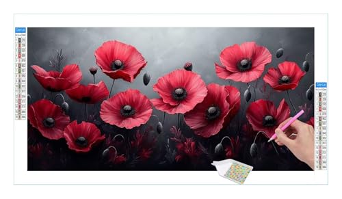 Yumei Blumen Diamond Painting Erwachsene Groß XXL 40x20cm, DIY 5D Diamant Painting Bilder, Diamant Kunst Malerei Stickerei Kreuzstich Set, Diamond Painting fur Wohnzimmer Schlatimmer Wanddeko Y-575 von Guuogxan