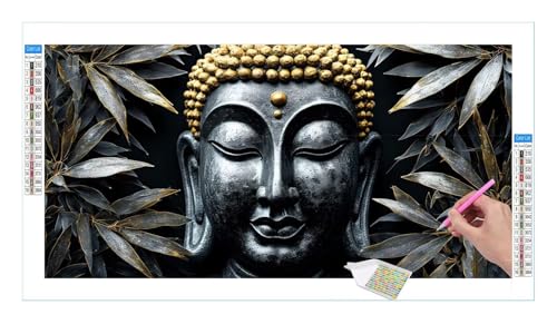 Zen Buddhismus Diamond Painting Erwachsene Groß XXL 100x50cm, DIY 5D Diamant Painting Bilder, Diamant Kunst Malerei Stickerei Kreuzstich Set, Diamond Painting fur Wohnzimmer Schlatimmer Wanddeko Y-45 von Guuogxan