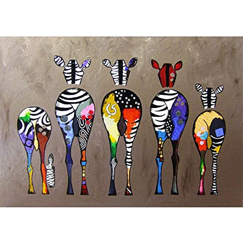 Guying Art Acstact Niedliches Zebra Hintern Leinwand Gemälde Bunte Poster und Drucke Wandkunst Dekoratives Bild für Kinderzimmer Wohnkultur 70x100cm(28x39in) Rahmenlos von Guying Art