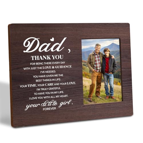 Bilderrahmen für Vater, Geschenk von Tochter, Vatertagsgeschenk für Vater, Holz-Bilderrahmen, Geschenk für Vater, Dankeschön für jeden Tag, Holz-Bilderrahmen, geeignet für 10,2 x 15,2 cm große Fotos von Gvacmt