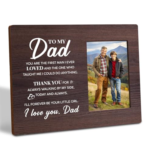 Bilderrahmen mit Aufschrift "To My Dad", Hochzeitsgeschenk für Vater von der Tochter, Geschenk für den Vater der Braut, Holz-Bilderrahmen, Geschenk für Danksagung, rustikaler Holz-Bilderrahmen, von Gvacmt