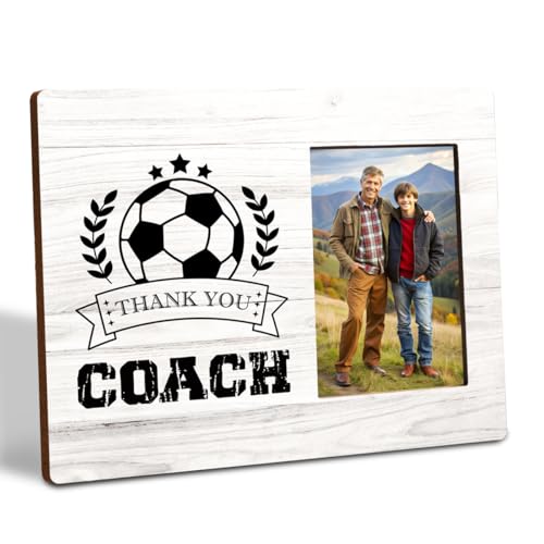 Coach-Bilderrahmen, Geschenk, Dankeschön-Geschenk für Fußballtrainer, Holz-Bilderrahmen, Geschenk, Fußballabschluss, Geschenk für Couch, Dankeschön-Trainer, Holz-Bilderrahmen, geeignet für 10,2 x 15,2 von Gvacmt