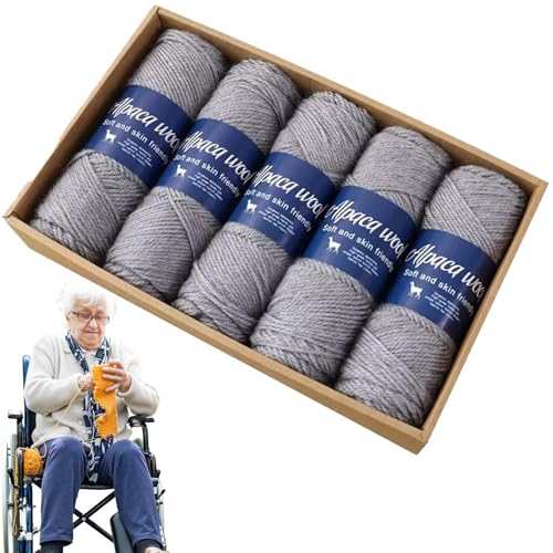 Gvblkq Fingering Weight Garn, Weiches Schalgarn, Alpakawolle Faden, Häkelgarn für Socken, Dünnes Angenehmes Garn, Leichtes Strickgarn, Alpaka-Mischgarn, Vielseitiges Bastelgarn von Gvblkq