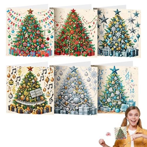 Gvblkq Strass Weihnachtskarten Handgemachte Weihnachtsgrußkarten Weihnachtsbaum Grußkarten Urlaubskarten mit Strass Vielseitige Weihnachtsgrußkarten Happy Holiday Grußkarten Kinder C von Gvblkq