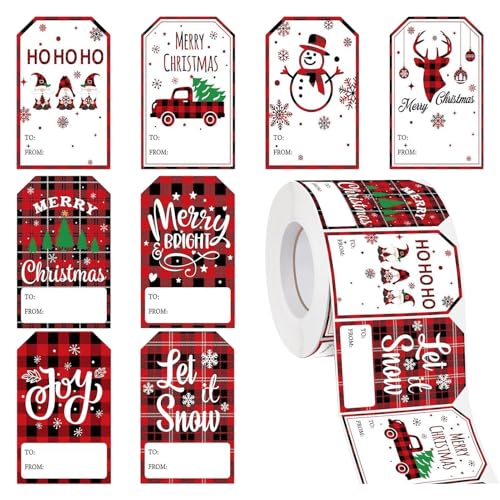 Gvblkq - Weihnachtsverpackungsanhänger, selbstklebende Etiketten, wasserdichte Aufkleber, multifunktionale Etiketten, Namensschilder, dekorative Etiketten, Weihnachtsaufkleber, Verpackungsetiketten, von Gvblkq