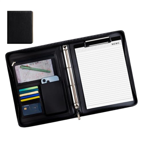 Leder-Padfolio, Reise-Organizer-Tasche für Tablet, Business-Folio-Organizer, A4-Notizblock-Ordner, Lebenslauf-Ordner, A4-Dokumentenmappe, Rechtsblock-Padfolio, Padfolio für Männer und Frauen von Gvblkq