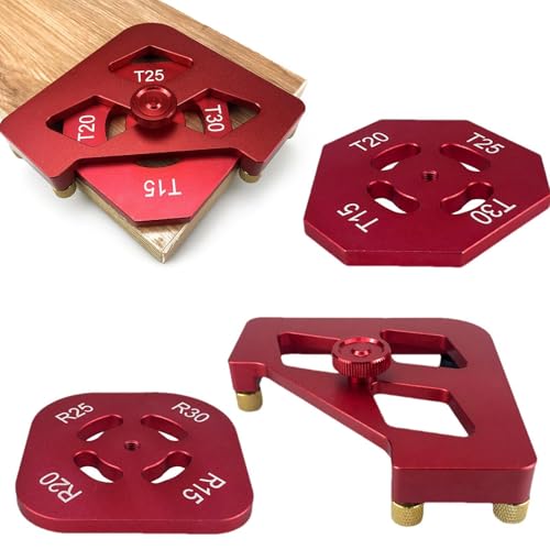 Runde Eckradius-Schablonen für Holzbearbeitung, 3-teiliges Aluminium-Legierung, runde Eckenradius-Vorlagen-Set, Oberfräsen-Eckfräsführung für Holzbearbeitung, rotes Finish, Präzisionsschneidwerkzeug von Gvblkq