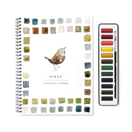 Watercolour Workbook, Painting Kits, Pre Drawn Sketches, Premium Paper, Complete Brush Set, Beginner Friendly, Ideal for Kids and Adult Use, Creative Art Practice, 10.24 x 7.09 inches von Gvblkq