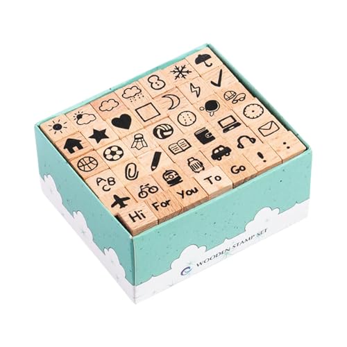 Wooden Stamps, Wood Rubber Stamp for Card Making, Portable Art Crafts Rubber Stamp Signet Kit for Adults, All Ages, Friends, Kids, Family, Creative Crafting 2.99x2.56x1.42 in von Gvblkq