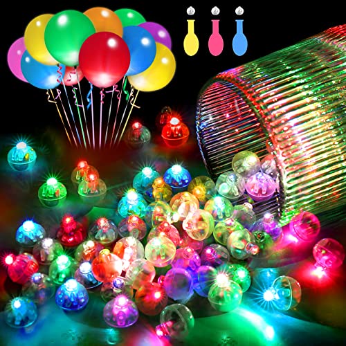 Gvoo 90 LED Ballons Flash Buntes Licht, Led Luftballoon Party Licht Standby-Zeit für 12–24 Stunden, Leuchtende Luftballons für Geburtstag Party Weihnachten Papierlaterne Karneval Bar Club Dekor von Gvoo