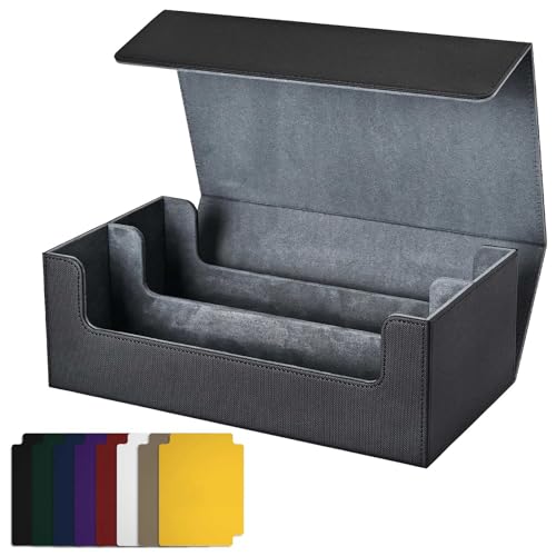 Gvvsjgdbis Kartenaufbewahrungsbox für Sammelkarten, Magnetverschluss, Kartenhalter für Magnetische Spielkarten, Schwarz von Gvvsjgdbis