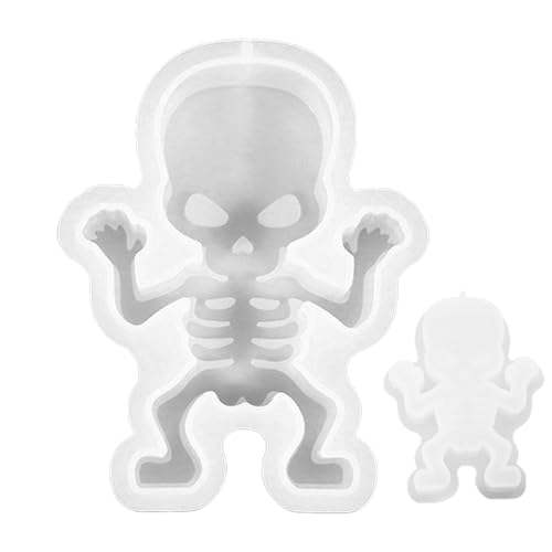 Halloween Silikonform Kerze 3D Halloween Ghost Totenkopf Kerzenform Halloween Schädel Geist Silikonform Zum Gießen Kerzen Gießform Epoxidharz Form Für Gips-Bastelarbeiten von Gwtdtoad