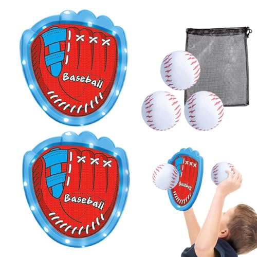 Klettballspiel Wurf Und Fangball Baseball Spielzeug Set Mit 2 Handschuhen Und 3 Weichen Baseballs, Lustiges Fangballspiel Für Kinder Im Alter Von 3 Bis 12 Jahren, Baseballtraining Für Anfänger von Gwtdtoad