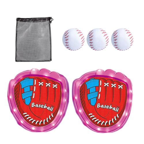 Klettballspiel Wurf Und Fangball Baseball Spielzeug Set Mit 2 Handschuhen Und 3 Weichen Baseballs, Lustiges Fangballspiel Für Kinder Im Alter Von 3 Bis 12 Jahren, Baseballtraining Für Anfänger von Gwtdtoad