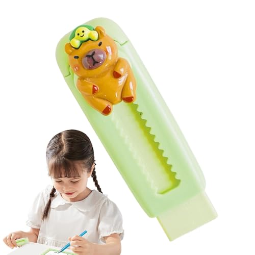 Niedliche Capybara Radiergummi Einziehbarer Radiergummi Kinder Push-Pull Bleistiftradierer Für Grundschüler, Schreibwaren, Geschenk, Belohnung 2,5x8,5x3 Cm von Gwtdtoad