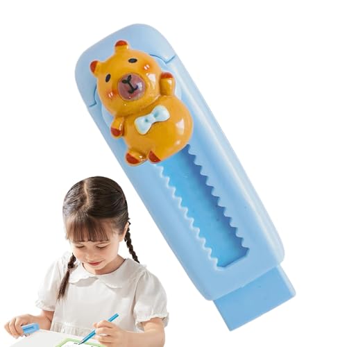 Niedliche Capybara Radiergummi Einziehbarer Radiergummi Kinder Push-Pull Bleistiftradierer Für Grundschüler, Schreibwaren, Geschenk, Belohnung 2,5x8,5x3 Cm von Gwtdtoad