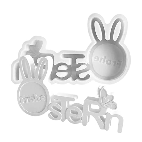 Silikonformen Gießformen Frohe Ostern Silikonform Ostern Kaninchen Silikonform Giessformen Ostern Buchstaben Ornamente Silikonform Für Osterfest-Bastelarbeiten 11,5x19 Cm von Gwtdtoad