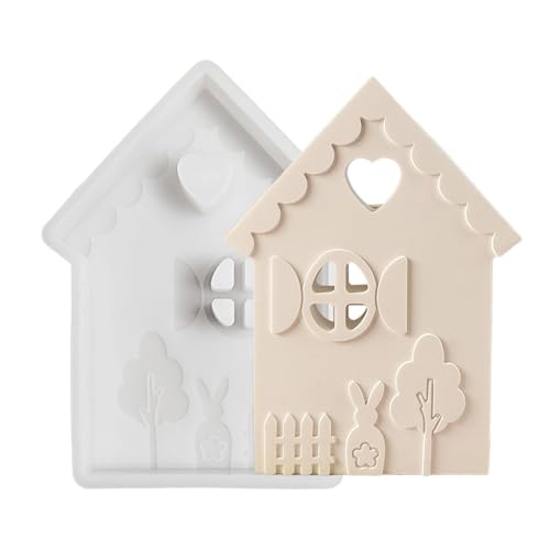 Silikonformen Gießformen Häuser Ostern Haus Silikonform Zement Gipsform Osternhaus Kerzenformen Zum Gießen Giessform Für Kinder, Seifenstück 15,6x11,8x2,2 Cm von Gwtdtoad