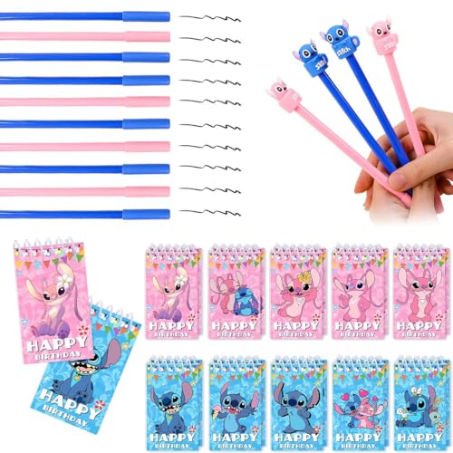 Gxhong Cartoon Thema Party Mitgebsel, Kinder Schulbedarf Set mit 10 Mini Spirale Notizblock + 10 Cartoon Neutraler Stift, Gastgeschenke, für Jungen Mädchen Kindergeburtstag Geschenkset von Gxhong