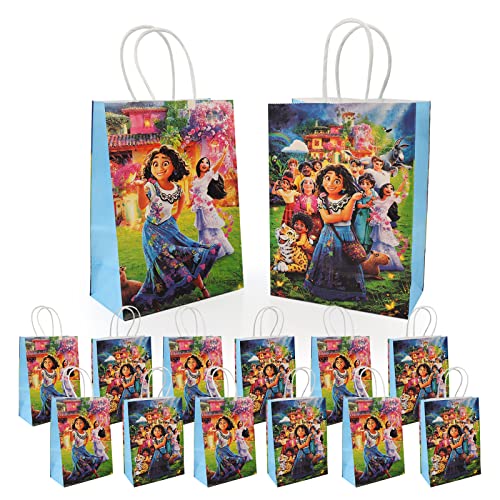 Gxhong Encanto Papiertüten mit Henkel, Gift Bags Paper Bags Birty Party Bags Kraftpapiertüte Geschenktüten Party Geschenk Papiertüten für Giveaways Kindergeburtstag,Hochzeiten,WeihnachtenPartys,12pcs von Gxhong