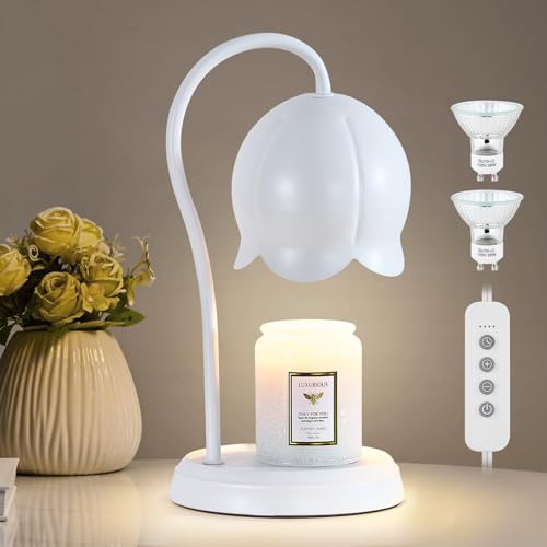 Gyrovu Kerzenwärmer-Lampe, dimmbare Kerzenwachs-Schmelzlampen, Kerzenwärmer für die Heimdekoration, Kerzenlicht mit 2H/4H/8H Timer, Mädchen und Mütter (2 Glühbirnen enthalten) von GyroVu