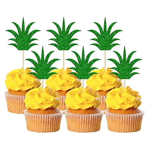 Gyufise 36 Stück Ananas-Cupcake-Topper, Donut-Kuchendekoration, Ananas, niedliche Cupcake-Picker für den Sommer, Luau, tropische Hawaii-Party-Kuchendekorationen von Gyufise