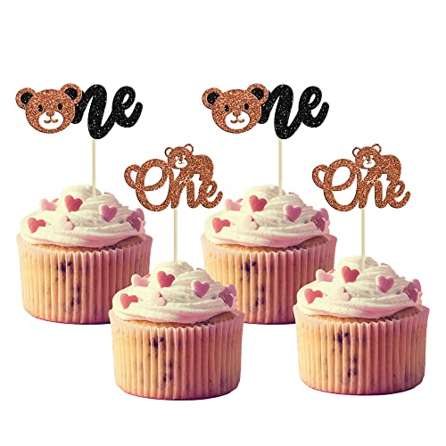Gyufise Cupcake-Aufsätze mit Bär, glitzernder Bär, 1 Cupcake-Picks, Kuchendekorationen für den ersten Geburtstag, für das Geschlecht, Bären-Thema, Babyparty, Kindergeburtstag, Partyzubehör, 24 Stück Gyufise Cupcake-Aufsätze mit Bär, glitzernder Bär, 1 Cupcake-Picks, Kuchendekorationen für den ersten Geburtstag, für das Geschlecht, Bären-Thema, Babyparty, Kindergeburtstag, Partyzubehör, 24 Stück von Gyufise