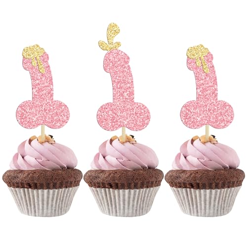 Gyufise Cupcake-Topper für Junggesellenabschied, glitzernd, Junggesellinnenabschied, Junggesellinnenabschied, lustige Party-Kuchendekorationen für Brautparty, Hochzeit, Verlobung, von Gyufise