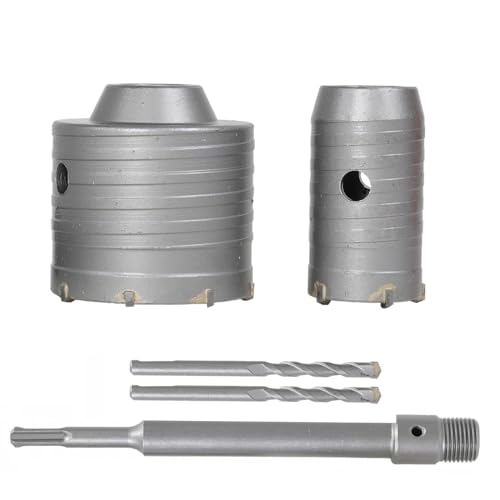 Beton Kernbohrer Set, Wolframstahl Hohl-Bohrkrone Set 40 mm, 70 mm mit 220 mm SDS-Plus-Schaft und Zentrierbohrer für Mauerwerk und Beton Mauerwerk, Ziegel, Zement, Stein von GzvvSvzoi