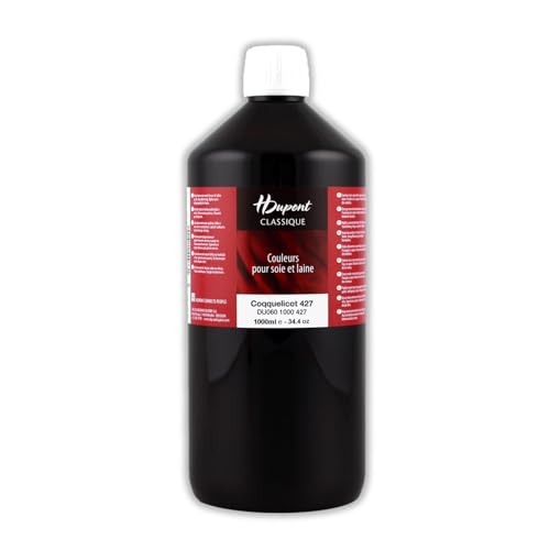 H DUPONT DU0601000427C - Peinture Sur Soie Classique Coquelicot N°427 - Pot De 1 L - Colorants acides pour une qualité supérieure - Idéale pour les professionnels, grande contenance von H Dupont