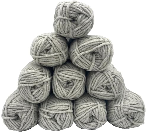 Mützengarn - Häkelgarn und Strickgarn - Farbauswahl - 10x50gr ohne Banderole - Wolle mit Glitzer oder Tweedeffekt Farbe (g2 beige) von H&W Vertrieb