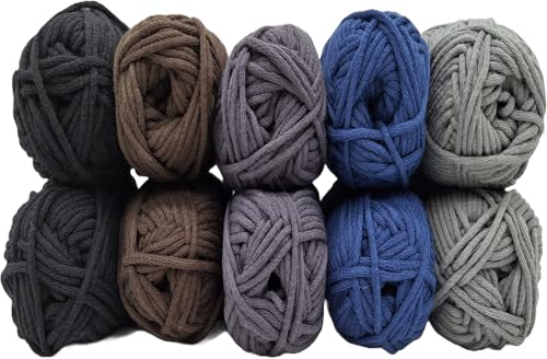 Strickgarn Häkelgarn Allroundgarn Amigurumiwolle – große Farbauswahl- 10x25gr Knaul ohne Banderole- hochwertige Verarbeitung- Wolle mit 57% Baumwolle Farbe (4 for Men) von H&W Vertrieb