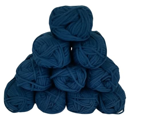 Strickgarn Häkelgarn Allroundgarn Amigurumiwolle – große Farbauswahl- 10x25gr Knaul ohne Banderole- hochwertige Verarbeitung- Wolle mit 57% Baumwolle Farbe (554 petrol) von H&W Vertrieb