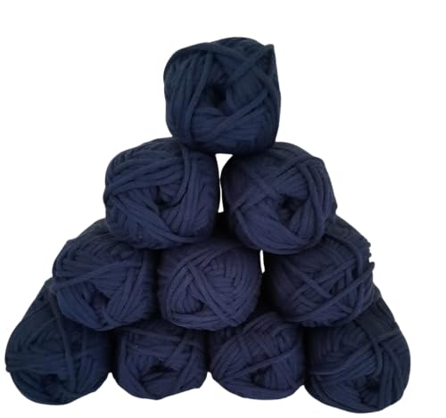 Strickgarn Häkelgarn Allroundgarn Amigurumiwolle – große Farbauswahl- 10x25gr Knaul ohne Banderole- hochwertige Verarbeitung- Wolle mit 57% Baumwolle Farbe (555 dunkelblau) von H&W Vertrieb