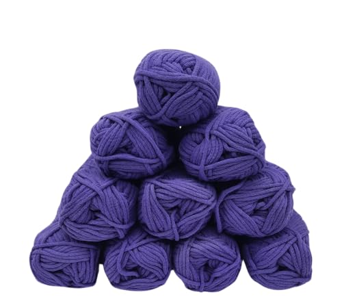 Strickgarn Häkelgarn Allroundgarn Amigurumiwolle – große Farbauswahl- 10x25gr Knaul ohne Banderole- hochwertige Verarbeitung- Wolle mit 57% Baumwolle Farbe (563 violett) von H&W Vertrieb