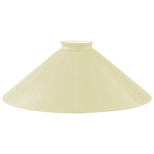 Schusterschirm Beige Ø 250mm mit Kragenrand H:90mm, Lampenglas Rund Ersatzglas Opalglas Schusterglas für E27 von H4L