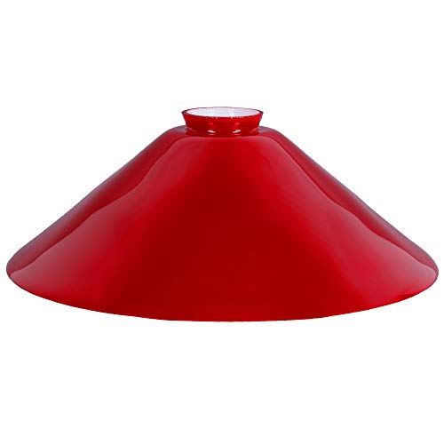 Schusterschirm Lampenglas Ersatzglas Ø 300mm Rot, Leuchtenglas rund Schusterglas Opalglas Glasschirm mit Kragen von H4L