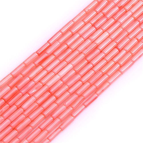 3 x 9 mm Spalte Coral Perlen Lose Edelstein Perlen für Schmuckherstellung Strand 38,1 cm (44 Party) 3x9mm rose von HAAMIIQII