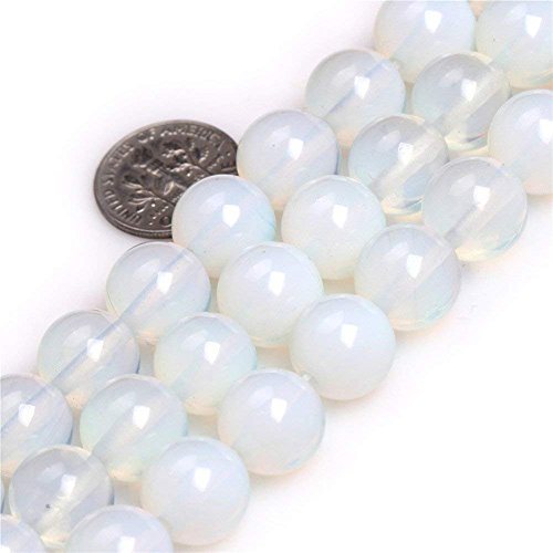 4 mm 6 mm 8 mm 10 mm Rund weiß Opal Perlen Lose Edelstein Perlen für Schmuckherstellung Strand 38,1 cm 4mm weiß von HAAMIIQII