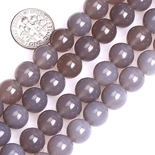 6 mm Natürliche Rauchquarz Perlen rund lose Edelstein Perlen für Schmuckherstellung Strand 38,1 cm (63–66pcs) 10mm grau von HAAMIIQII