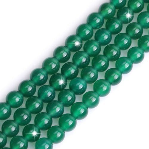 HAAMIIQII 35pcs 10mm Natürliche Grüne Achat Perlen Runde Lose Edelstein Perlen für Schmuck Herstellung DIY Armband Halskette von HAAMIIQII