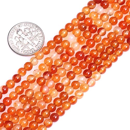 HAAMIIQII 35pcs 10mm Natürliche Karneol Perlen Runde Lose Edelstein Perlen für Schmuck Herstellung DIY Armband Halskette von HAAMIIQII